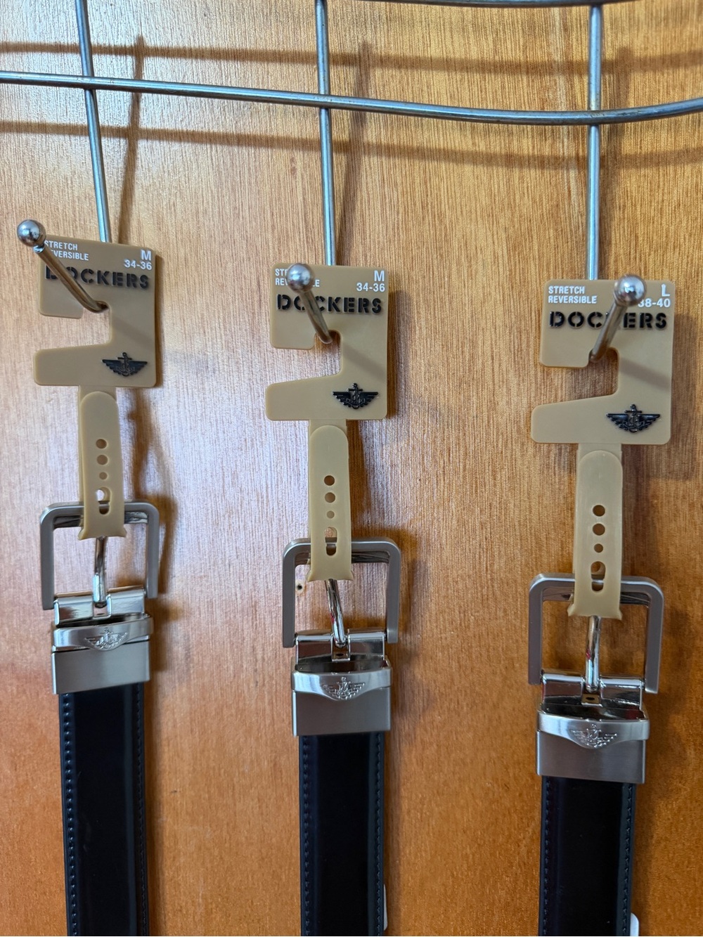 Dockers Black Men's Leather Belts with Silver Buckles
